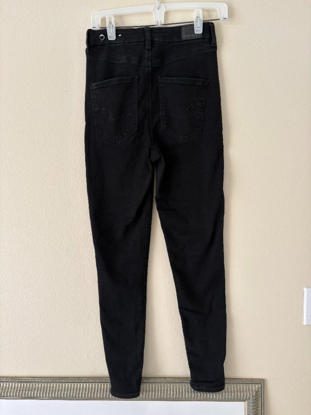 Classic American Eagle Black Washed Next Level Stretch Skinny Jeans Size 6 Reg
